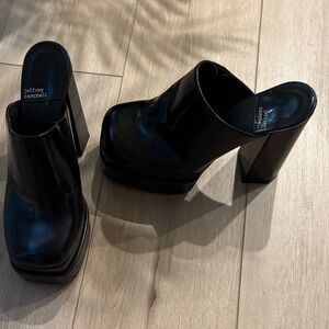 Jeffrey Campbell Glossy Black Platform Clogs